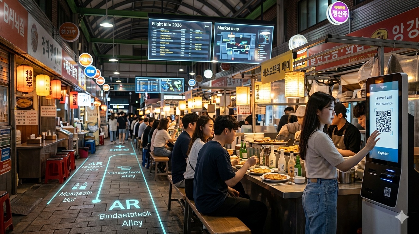 2026년 한국 스마트 전통시장 야경 이미지